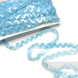 Sheer Blue Lurex & Matte Sequin Wavy Spangle Sequin Trim - 1m